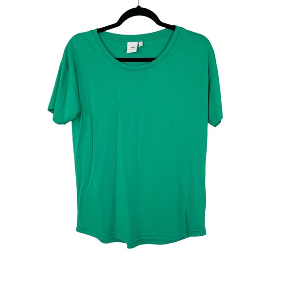 ICHI Ihselma SS Holly Green Short Sleeve Shirt Women's Size Medium - Picture 1 of 6